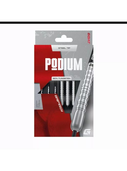 Darts szett steel GOAT Podium Silver, 24g, 80%
