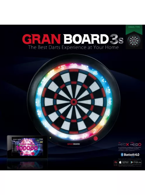 dartsgép elektromos online, Granboard3s Blue, verseny méretű szektorokkal 