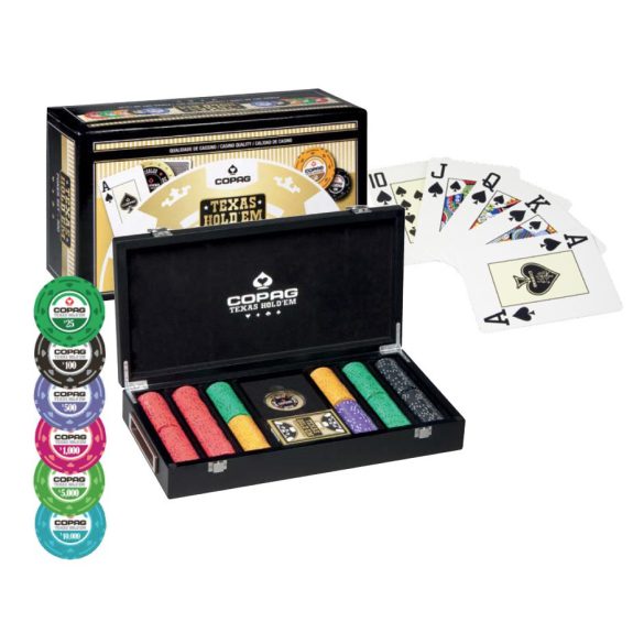 póker zsetonkészlet Copag Golden 300  (300 db-os, fa kofferben) 