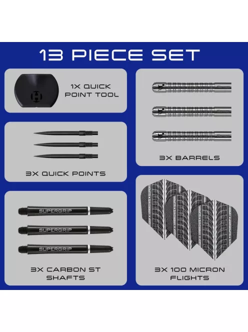 dart szett Harrows steel Supergrip 90% Quick Point, 21g