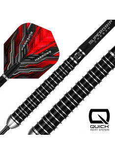   dart szett Harrows steel Supergrip 90 Black Edition Quick Point Steeldarts, 21g