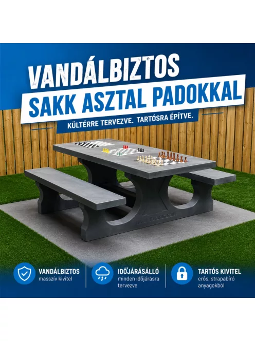 közterületi HeBlad sakkasztal "B VERZIÓ", 950 kg