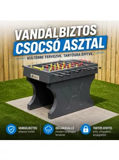   közterületi HeBlad csocsó asztal vandálbiztos (antracit színben), 1360 kg
