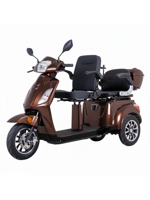 Kétszemélyes háromkerekű elektromos robogó inSPORTline Zorica Duo - barna