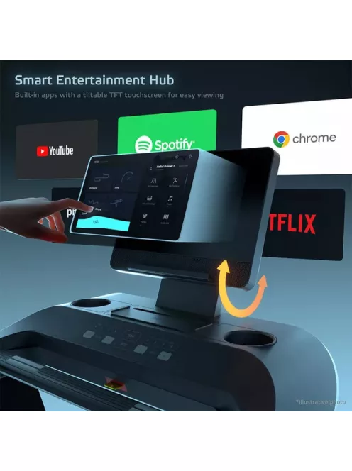 Futópad inSPORTline ZenRun 300, 15,6"-os TFT érintőképernyős kijelző, 22 km/h sebesség, Easy Fold rendszer, Silent Motion technológia