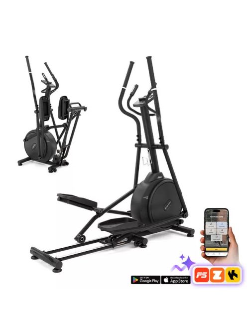 Ellipszis tréner inSPORTline ZenStride 200, helytakarékos, összecsukható, mozgatható, kényelmes, halk, első lendkerekes, elektromos, max.120kg