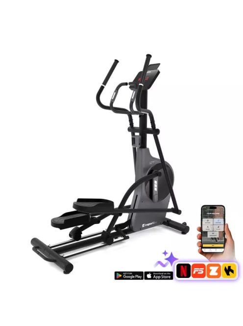 Ellipszis tréner inSPORTline ZenStride 600, kijelző, szállítókerekek, állítható rugóút, előre telepített alkalmazások