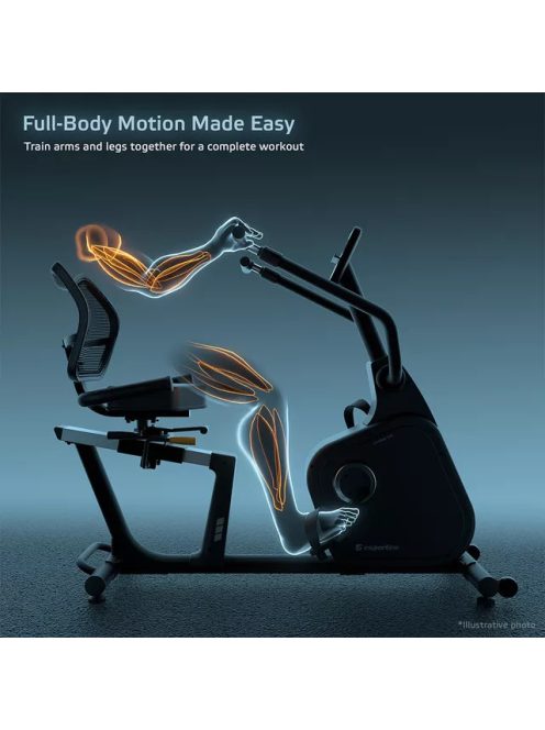 Háttámlás szobakerékpár inSPORTline ZenSeat 100, LCD kijelző, ergonomikus ülés, légáteresztő háttámla, 25 program