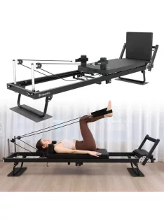  Reformer pilates inSPORTline Auraler, kettős ellenállási rendszer, összecsukható acélszerkezet, görgők a könnyű kezeléshez