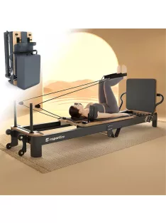   Pilates reformer inSPORTline Comfolder, pilates box tartozék, praktikus, összecsukható, porszórt, karcálló, rugós ellenállás, ALU váz, súly 68kg 