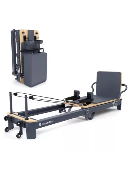 Pilates reformer inSPORTline Comfolder, pilates box tartozék, praktikus, összecsukható, porszórt, karcálló, rugós ellenállás, ALU váz, súly 68kg 