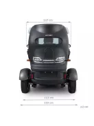 Elektromos robogó tetővel W-TEC Tukago - 25 km/h, tolatókamera 4"-os LCD kijelzővel, multimédiás Bluetooth, biztonsági övek, riasztórendszer - fekete
