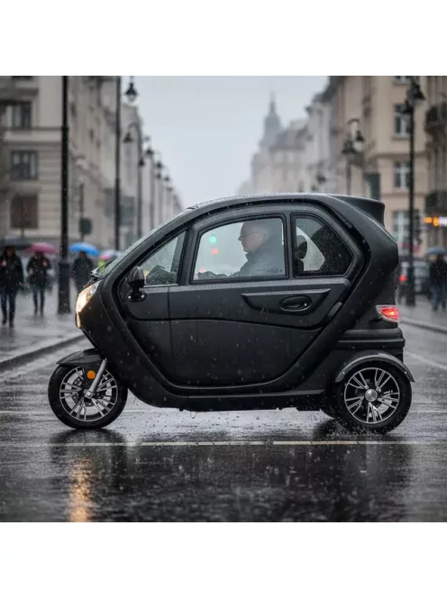 Elektromos robogó tetővel W-TEC Tukago - 25 km/h, tolatókamera 4"-os LCD kijelzővel, multimédiás Bluetooth, biztonsági övek, riasztórendszer - fekete