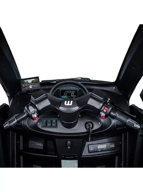 Elektromos robogó tetővel W-TEC Tukago - 25 km/h, tolatókamera 4"-os LCD kijelzővel, multimédiás Bluetooth, biztonsági övek, riasztórendszer - kék