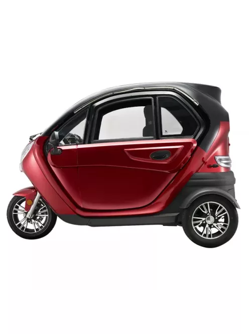 Elektromos robogó tetővel W-TEC Tukago - 45 km/h, tolatókamera 4"-os LCD kijelzővel, multimédiás Bluetooth, biztonsági övek, riasztórendszer - piros
