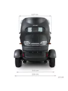 Elektromos robogó tetővel W-TEC Tukago - 45 km/h, tolatókamera 4"-os LCD kijelzővel, multimédiás Bluetooth, biztonsági övek, riasztórendszer - fekete
