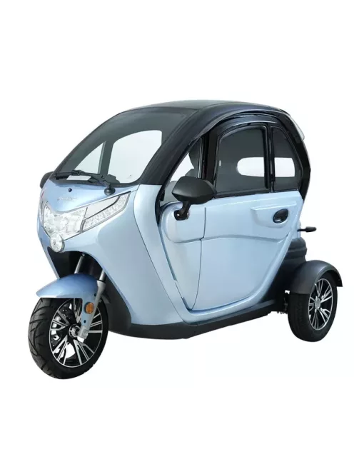 Elektromos robogó tetővel W-TEC Tukago - 45 km/h, tolatókamera 4"-os LCD kijelzővel, multimédiás Bluetooth, biztonsági övek, riasztórendszer - kék