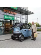 Elektromos robogó tetővel W-TEC Tukago - 45 km/h, tolatókamera 4"-os LCD kijelzővel, multimédiás Bluetooth, biztonsági övek, riasztórendszer - kék