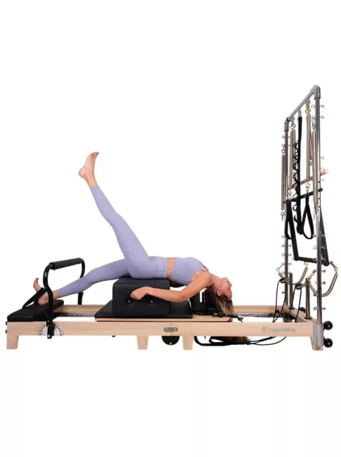 Pilates reformer inSPORTline Driftaler, összecsukható szerkezet biztonsági retesszel, tölgyfából készült váz, speciális pilates-doboz