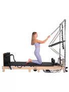 Pilates Reformer torony inSPORTline Driftaler, stabil szerkezet, 53 rögzítőszem, V-alakú fogantyú, négy hosszú és négy rövid prémium rugó