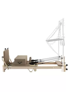   Pilates reformer inSPORTline Comfolder EVO, összecsukható szerkezet, 4 görgő a könnyű mozgatáshoz, karcolásálló váz, levehető háttámla, pilates doboz - anthracit