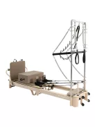 Pilates reformer inSPORTline Comfolder EVO, összecsukható szerkezet, 4 görgő a könnyű mozgatáshoz, karcolásálló váz, levehető háttámla, pilates doboz - anthracit