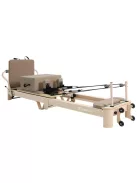 Pilates reformer inSPORTline Comfolder EVO, összecsukható szerkezet, 4 görgő a könnyű mozgatáshoz, karcolásálló váz, levehető háttámla, pilates doboz - anthracit