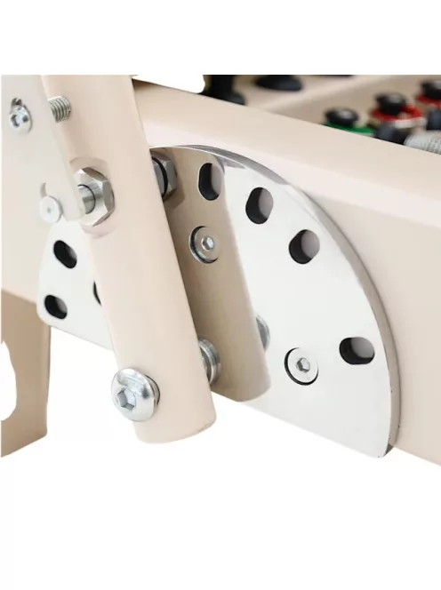 Pilates reformer inSPORTline Comfolder EVO, összecsukható szerkezet, 4 görgő a könnyű mozgatáshoz, karcolásálló váz, levehető háttámla, pilates doboz - anthracit