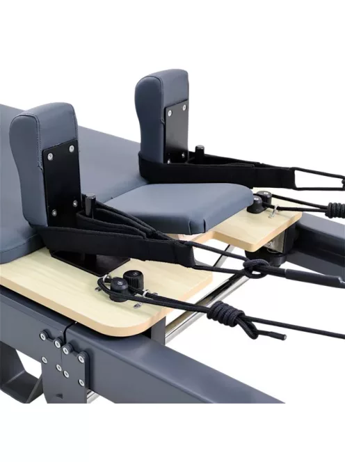 Pilates reformer inSPORTline Comfolder EVO, összecsukható szerkezet, 4 görgő a könnyű mozgatáshoz, karcolásálló váz, levehető háttámla, pilates doboz - bézs