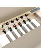 Pilates reformer inSPORTline Comfolder EVO, összecsukható szerkezet, 4 görgő a könnyű mozgatáshoz, karcolásálló váz, levehető háttámla, pilates doboz - bézs