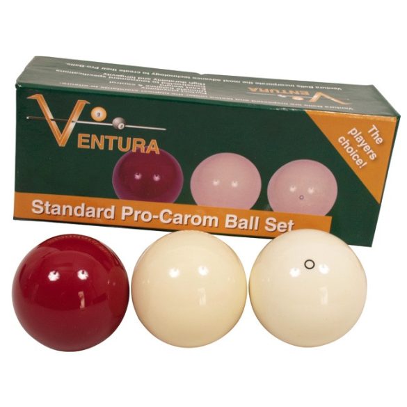 Ventura 61.5mm white-white-bordeaux carom ball set