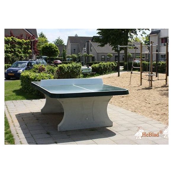 vandal-resistant outdoor HeBlad concrete table tennis table classic green, rounded