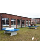 vandálbiztos, kültéri HeBlad beton pingpong asztal klasszikus kék, kerekített