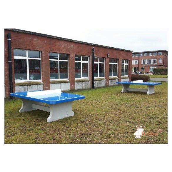 vandálbiztos, kültéri HeBlad beton asztalitenisz asztal klasszikus kék, kerekített