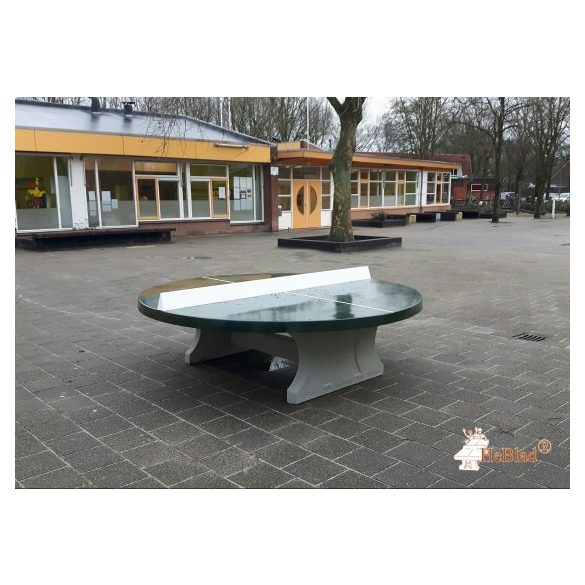vandal-proof outdoor HeBlad concrete table tennis table classic green round