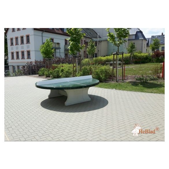 vandálbiztos, kültéri HeBlad beton asztalitenisz asztal klasszikus zöld, kerek