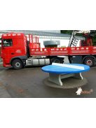 vandal-proof outdoor HeBlad concrete table tennis table classic blue round