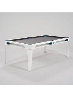   pool biliárdasztal kültéri Cornilleau Hyphen 7' fehér (étkező fedlappal), tenger zöld zsebekkel