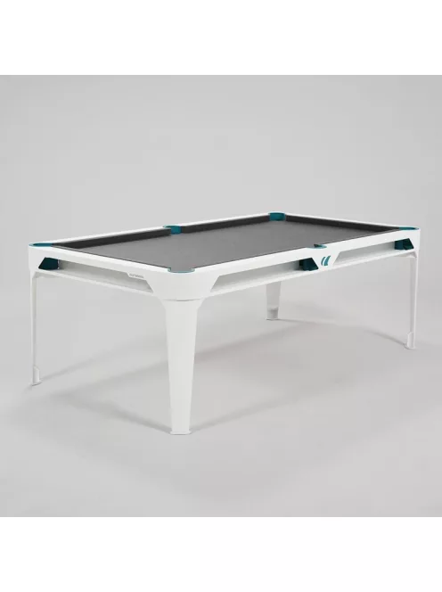pool biliárdasztal kültéri Cornilleau Hyphen 7' fehér (étkező fedlappal), tenger zöld zsebekkel