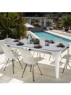   pool biliárdasztal kültéri Cornilleau Hyphen 7' fehér (étkező fedlappal), tenger zöld zsebekkel