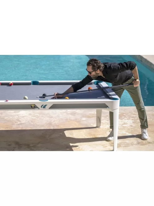 pool billiard table outdoor Cornilleau Hyphen 7' white (with dining table top)