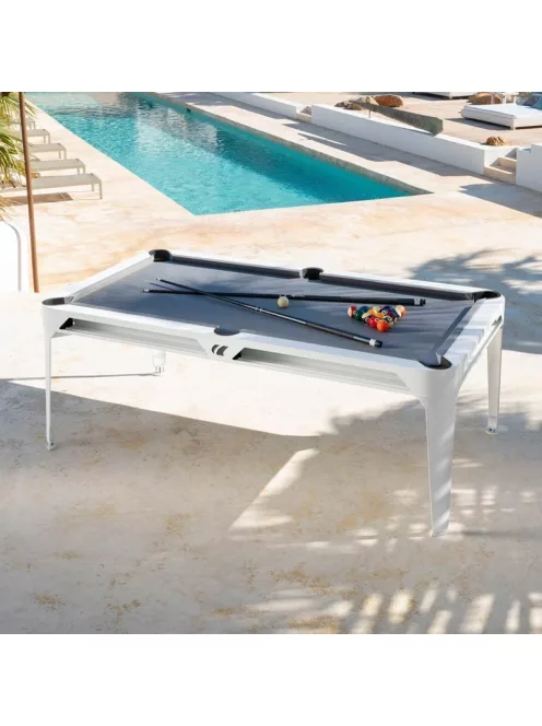 pool billiard table outdoor Cornilleau Hyphen 7' white (with dining table top)