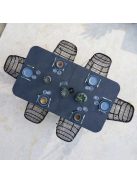 pool biliárdasztal kültéri Cornilleau Hyphen 7' sötétszürke (étkező fedlappal), tenger zöld zsebekkel