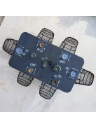 pool biliárdasztal kültéri Cornilleau Hyphen 7' sötétszürke (étkező fedlappal), terrakotta zsebekkel