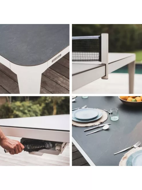 ping pong és étkező asztal kültéri Cornilleau Hyphen 7' fehér