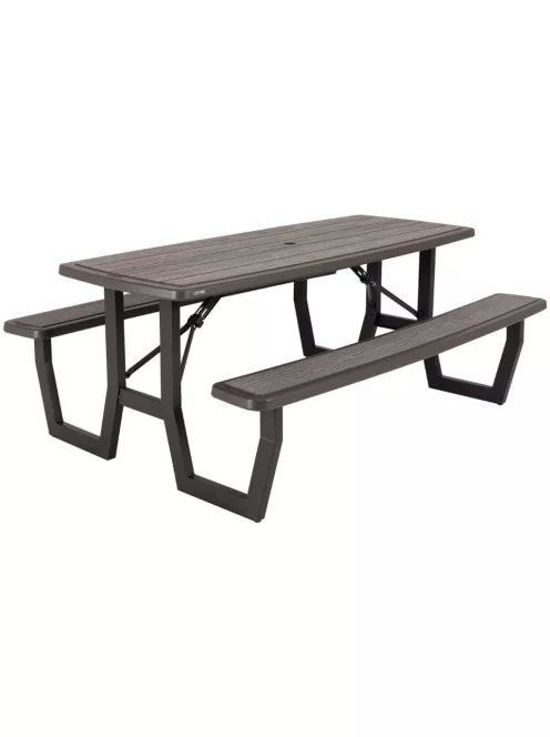 Buffalo Lifetime piknikasztal, sörpad,  Rough-Cut összecsukható barna