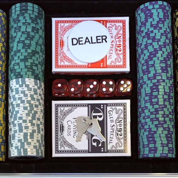 pókerkészlet 500db-os Buffalo DLX Cashgame 500db kerámia zsetonnal
