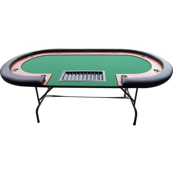 Poker table Buffalo High Roller with folding legs for 9 players + 1 dealer, black