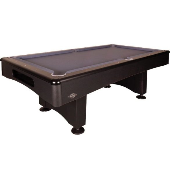 pool billiard table Buffalo Eliminator II 7' with matte black body and slate grey poster