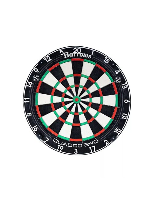 darts tábla, Harrows Quadro 240  (penge dróttal, verseny minőségű sisal)